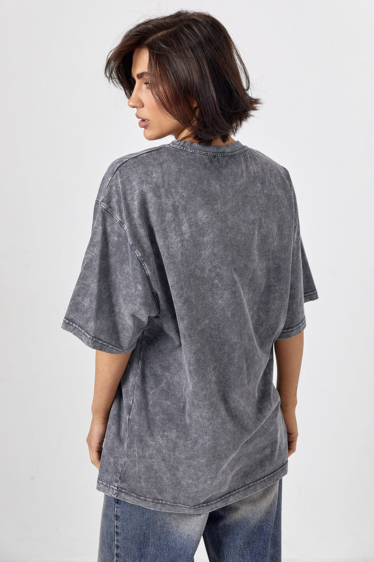 Doberman Tie-Dye Oversized T-Shirt – Black & White