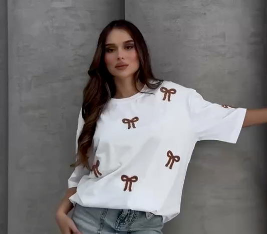 “Sweet Bow” Cotton T-Shirt