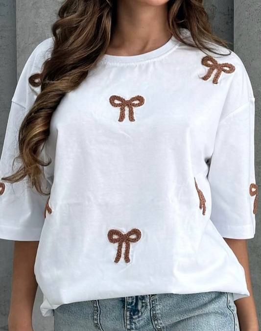 “Sweet Bow” Cotton T-Shirt