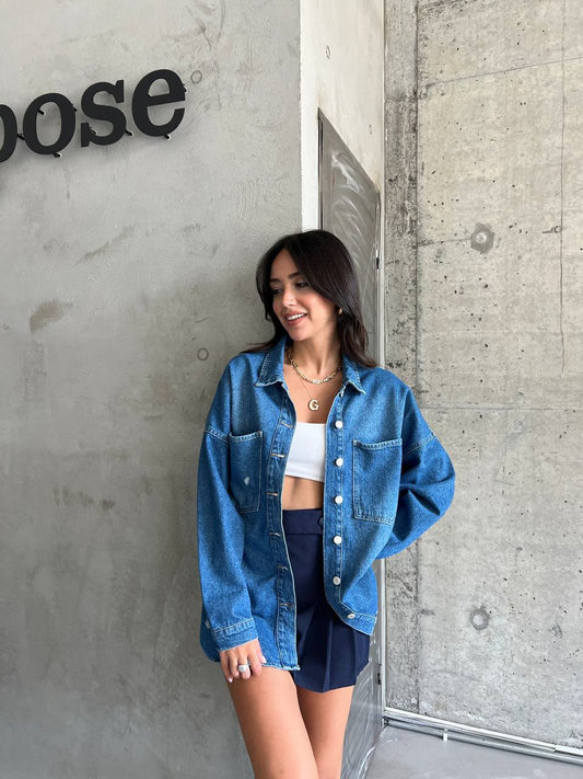 Oversized Denim Shirt – Women’s Casual Layer