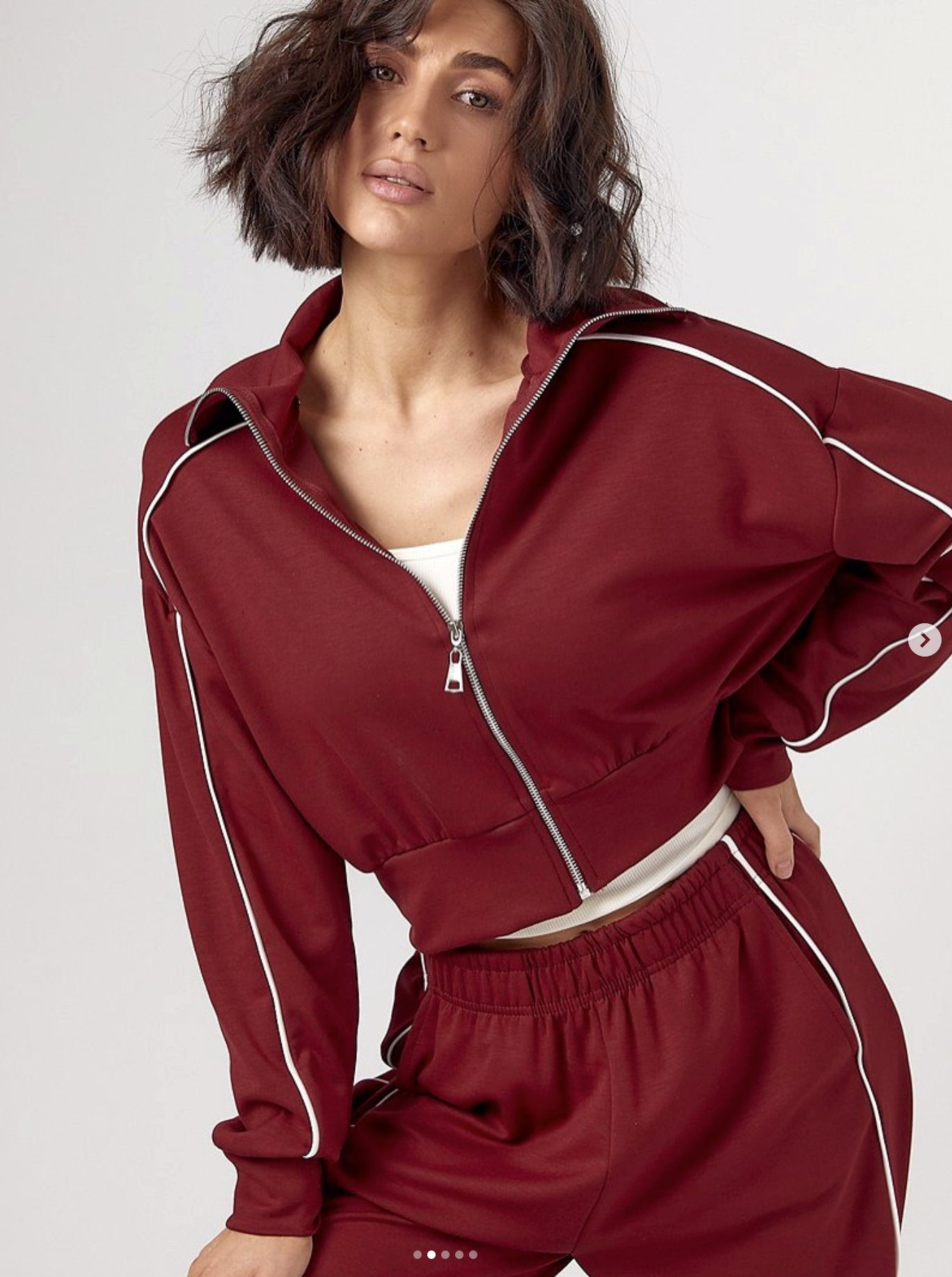 Women’s Casual Two-Piece Set with Contrast Piping