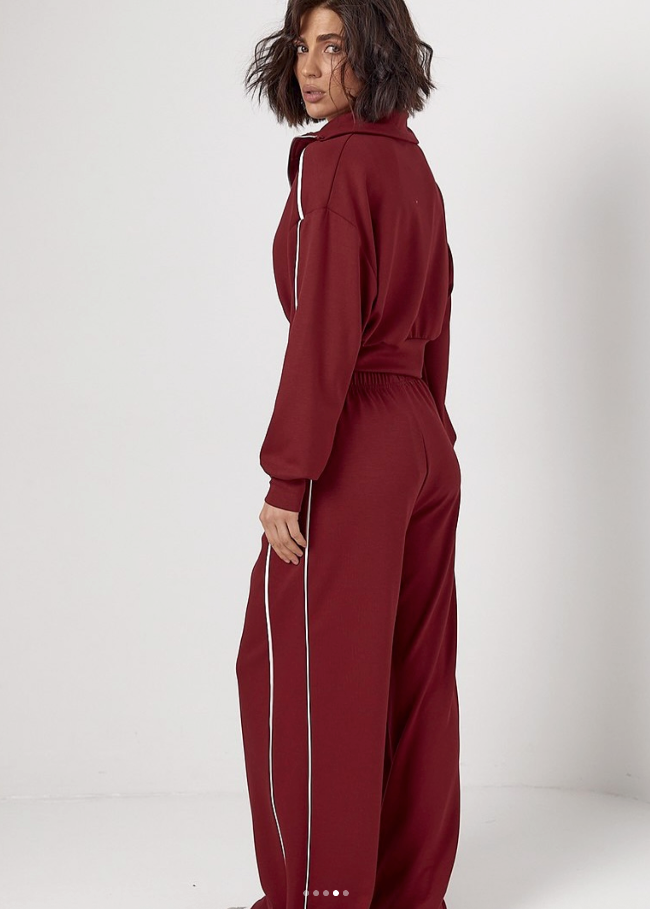 Women’s Casual Two-Piece Set with Contrast Piping