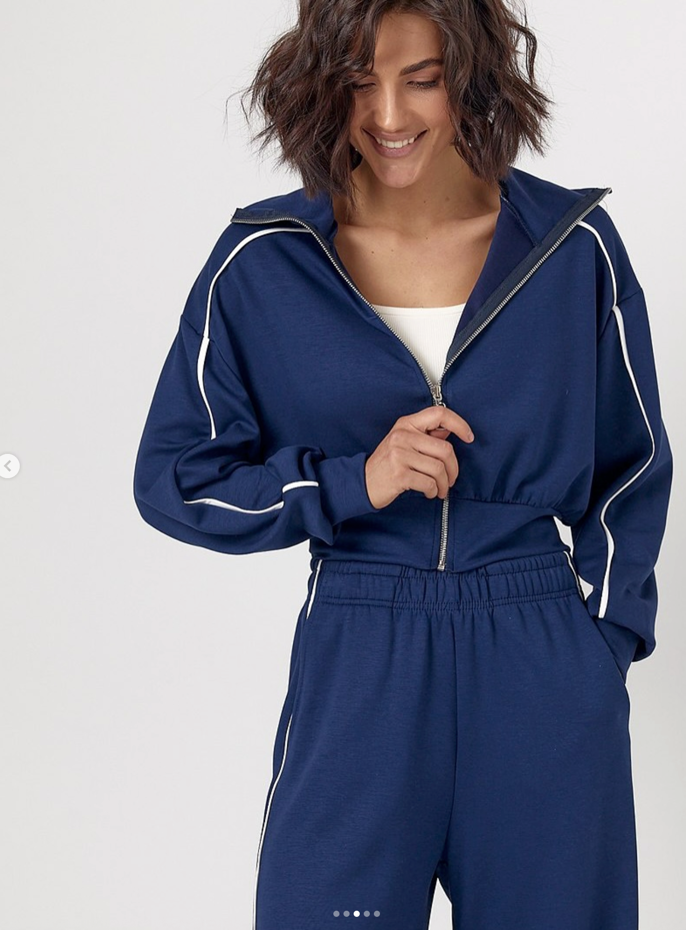 Women’s Casual Two-Piece Set with Contrast Piping