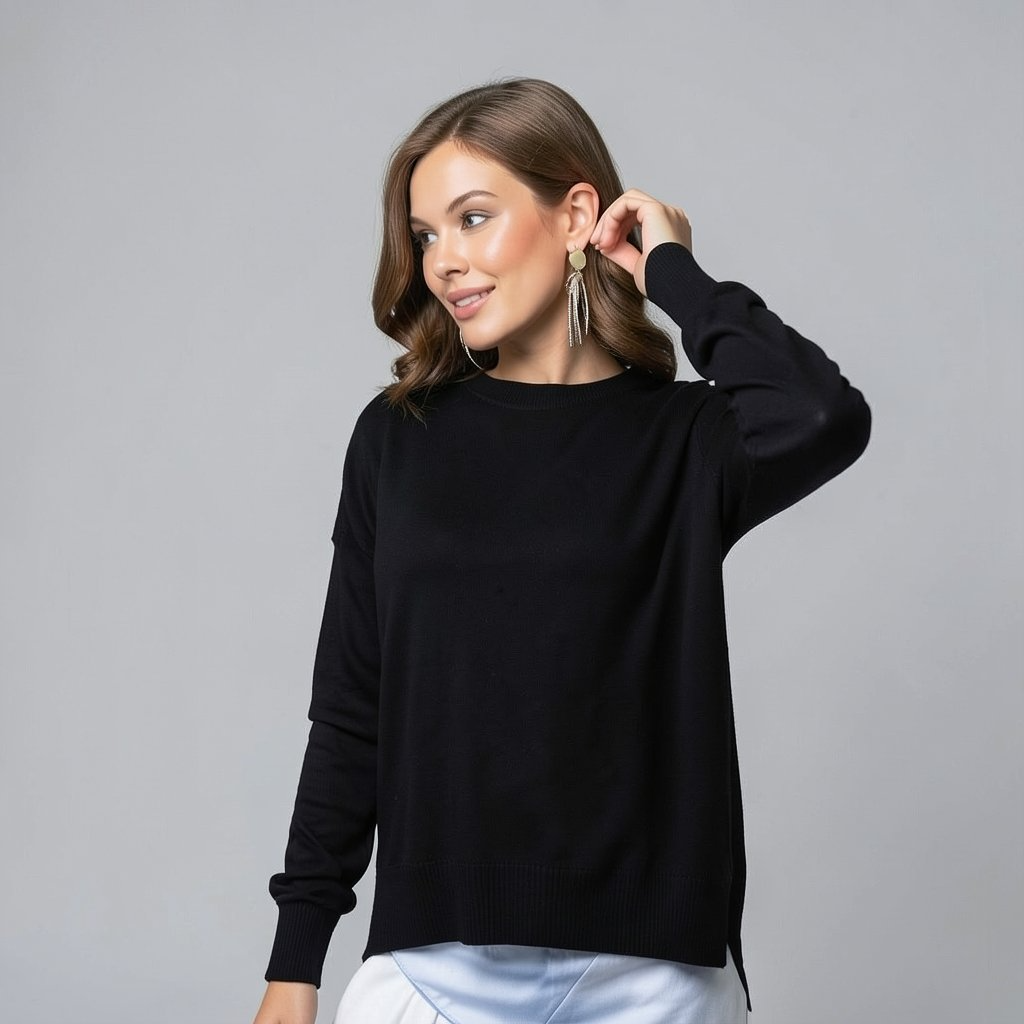 “Velvet Noir” Knit Sweater
