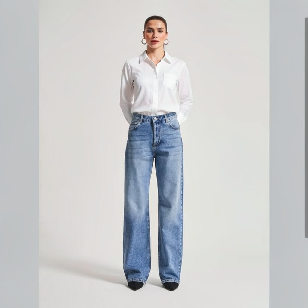 High-Waisted Wide-Leg Jeans