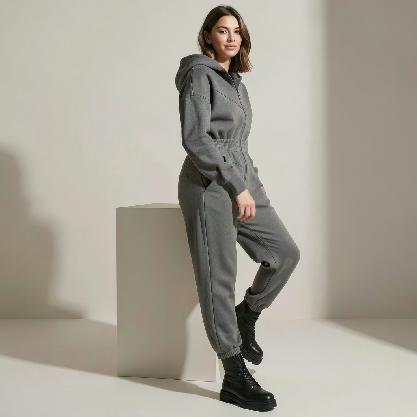 Sculpted Comfort Jumpsuit - grey